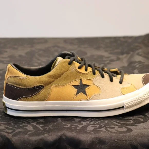 Converse One-Star Men's Size 10 Olive Tan Brown Sneakers Camouflage Suede Shoes - Picture 7 of 9